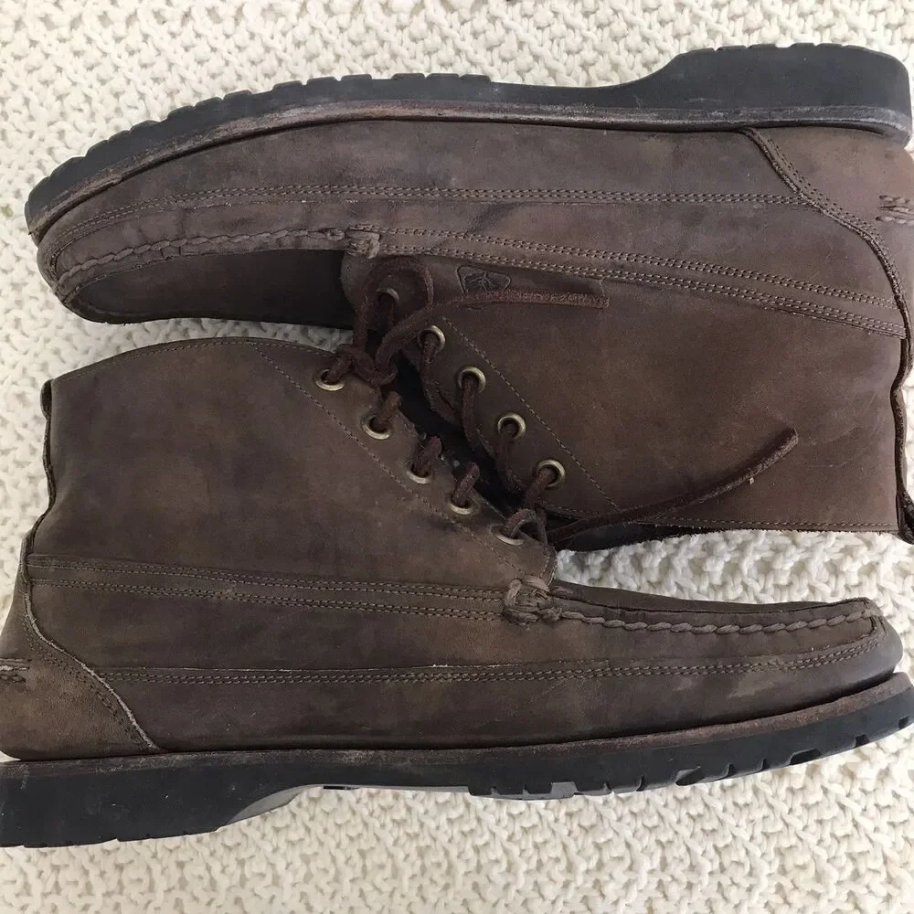 FLORSHEIM Lace Up Brown Leather Boots Men's Size 7.5